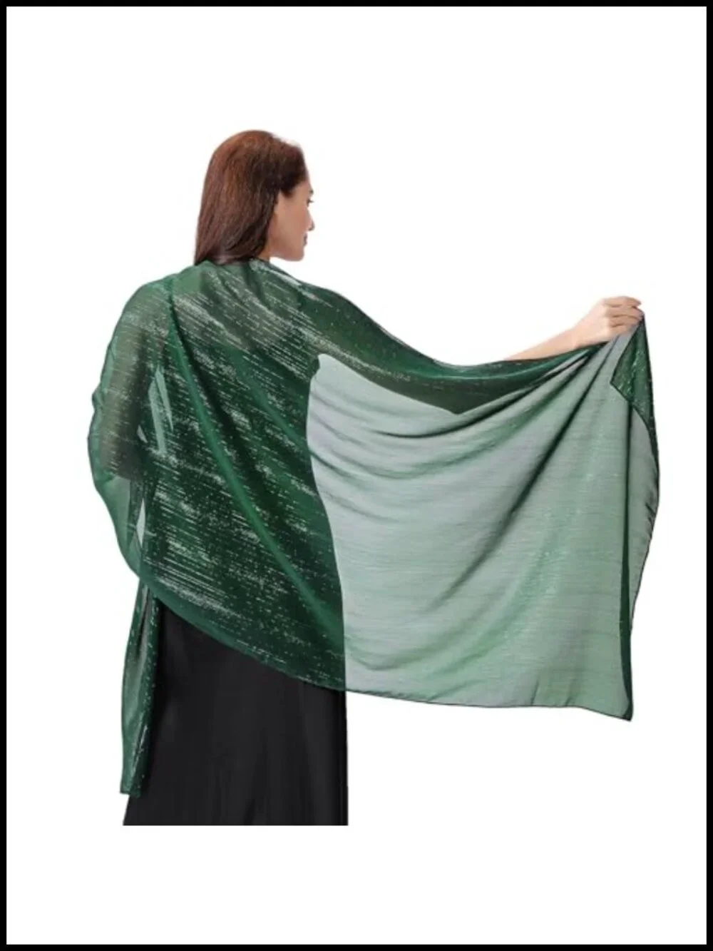 Chiffon Shawl Wrap with Rhinestones for Women Weddings Formal Occasions Sparkly